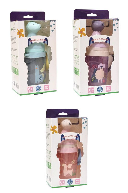 BIBERON CHUPON PARA BEBES CON ASAS, PEPE DE FACIL AGARRE Y BOQUILLA O TAPA PREVIENE DERRAMES, CAPACIDAD 300ML SMILY BABY