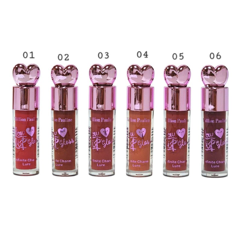 BRILLO LABIAL INTENSO Y DURADERO 6ML, DE REPARACION PROFUNDA ALTAMENTE PIGMENTADO VIBRANTE Y DURADERO 6 TONOS MILLION PAULINE