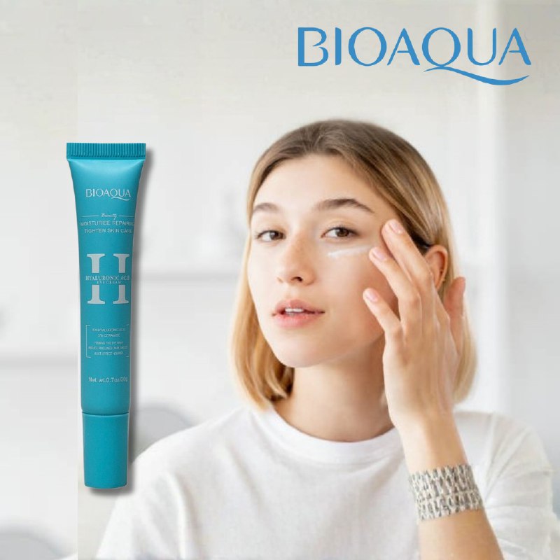 CREMA FACIAL PARA LOS OJOS CON ACIDO HIALURONICO HIDRATANTE 20G, REPARA Y TENSA LA PIEL ALREDEDOR DE LOS OJOS, REDUCE LAS LINEAS SECAS Y ARRUGAS DE LA ZONA DE LOS OJOS, DEJANDO ASPECTO JOVEN, FIRME Y RADIANTE BIOAQUA