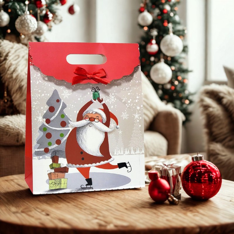 BOLSA DE REGALO NAVIDEÑA GRANDE 37X28CM