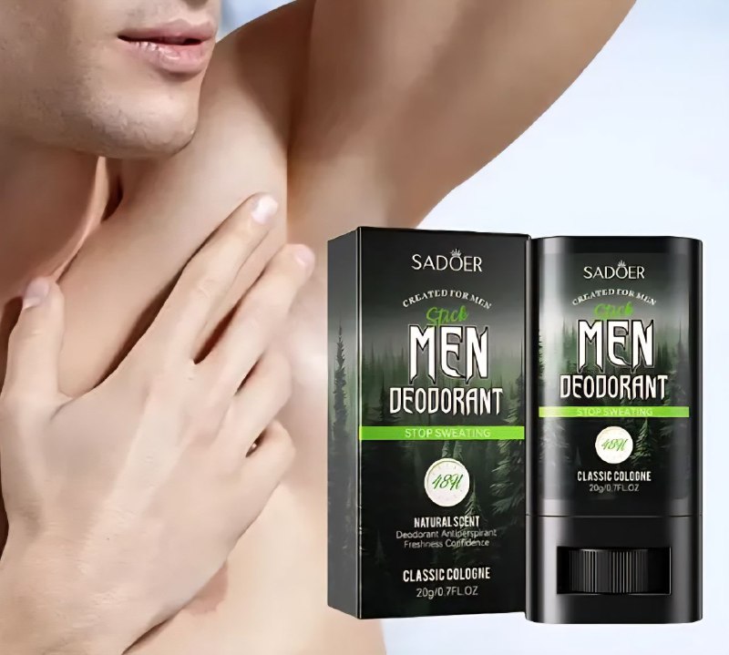 DESODORANTE EN BARRA PARA HOMBRES, DETIENE LA SUDORACION, OLOR A COLONIA CLASICA, FUERTE EFECTO ANTISUDOR, RECHAZA LOS OLORES INCOMODOS DEL SUDOR SADOER 20G