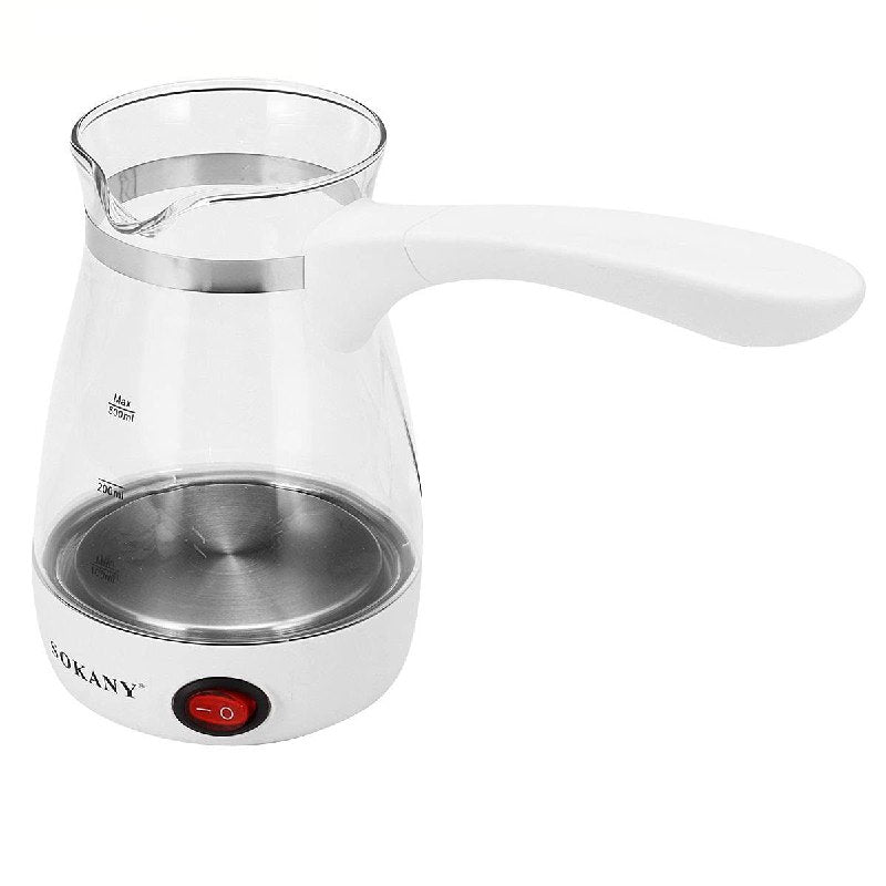 MAQUINA CAFETERA DE VIDRIO, HIERVE EL AGUA MAS RAPIDO, CAPACIDAD 500ML, 5 TAZAS DE CAFE, POTENCIA 600W, CALENTAMIENTO, INTERRUPTOR DE ENCENDIDO, FACIL DE LIMPIAR SOKANY YLW-606 GLASS COFFE MAKER