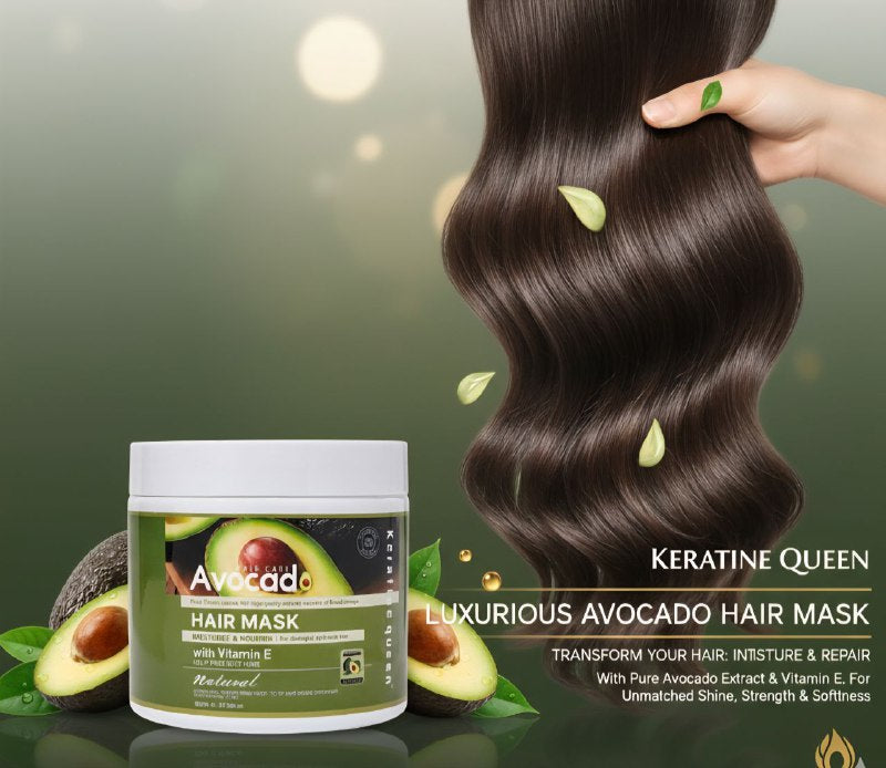 MASCARILLA PARA EL CABELLO CON AGUACATE Y VITAMINA E KERATINE QUEEN 800ML