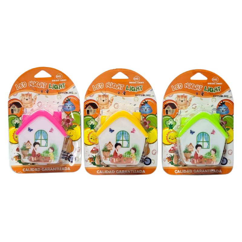 LUZ LED DE NOCHE, TEMATICA DE CASA PARA NIÑOS, ILUMINACION DE DORMITORIO 3 COLORES LED NIGHT LIGHT, 4 ESTILOS