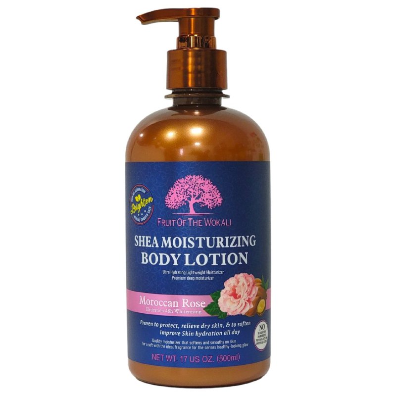 CREMA CORPORAL REGENERADORA 48 HORAS CON KARITE Y EXTRACTO DE ROSA MARROQUI FRUIT OF THE WOKALI 500ML