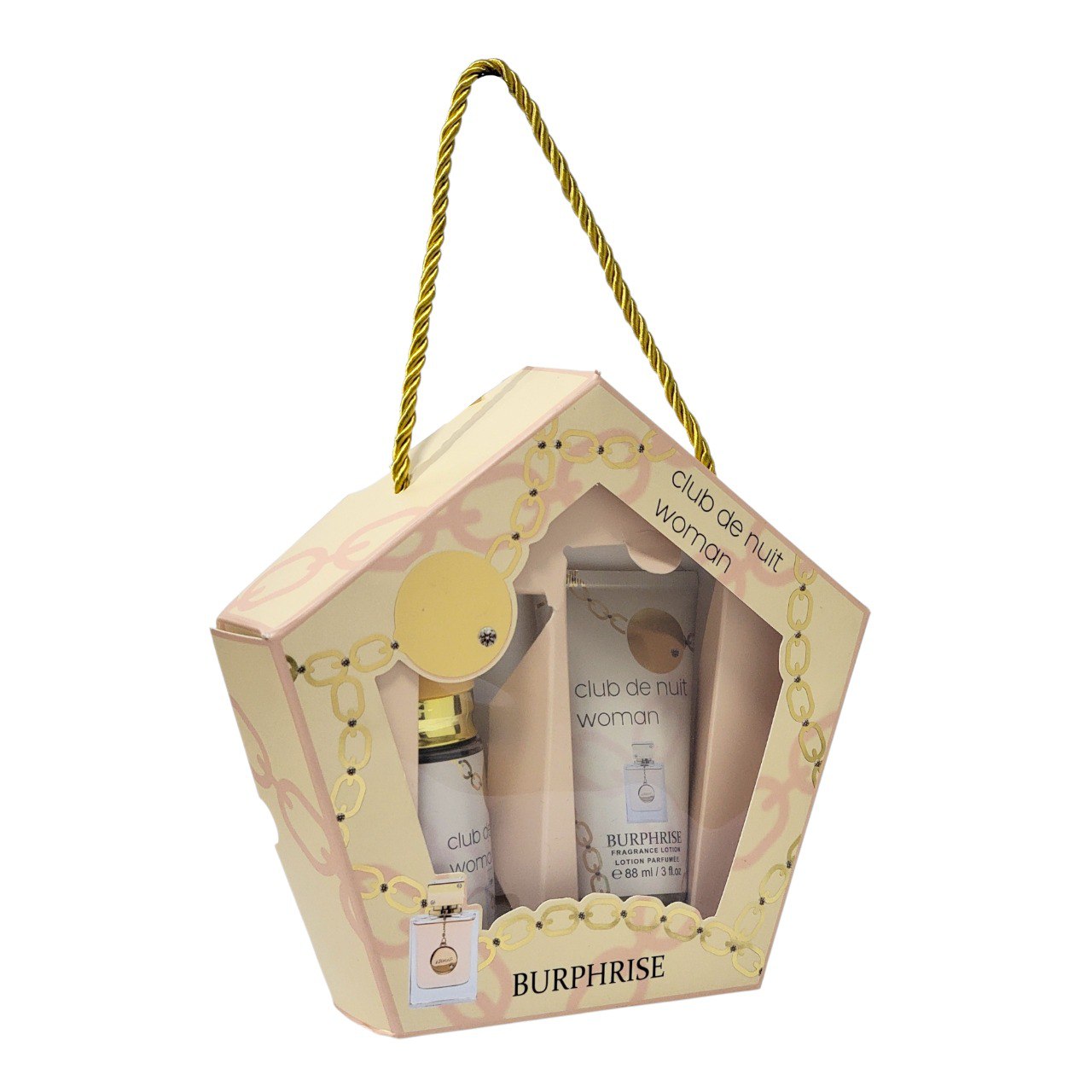 MINI SET CLUB DE NUIT WOMAN BURPHRISE SPLASH 88ML CREMA 88ML (M) (AROMA SIMILAR A CLUB DE NUIT WOMAN ARMAF)