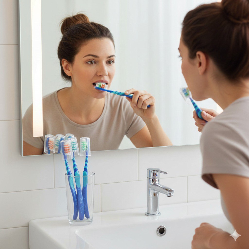 SET DE CEPILLOS DE DIENTES 6PCS DENTAL PLUS 19CM