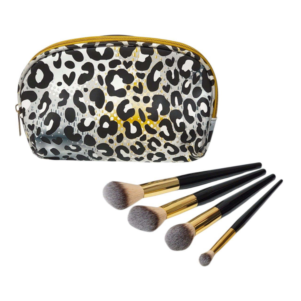 SET DE BROCHAS DE MAQUILLAJE Y COSMETIQUERA 5PCS CANDIE COUTURE