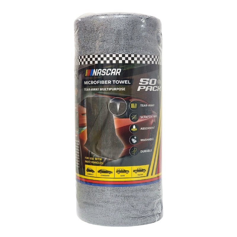 TRAPO DE MICROFIBRA MULTIUSOS EN PAQUETE DE 50 PIEZAS NASCAR 30X30CM