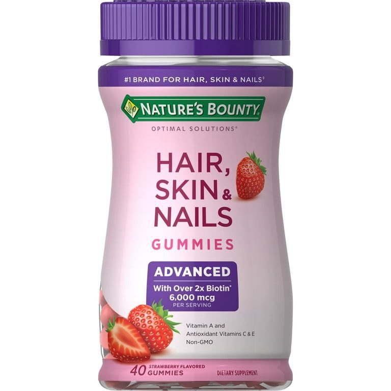 VITAMINAS EN GOMITAS PARA EL CABELLO, PIEL Y UÑAS SALUDABLES NATURES BOUNTY 40UND