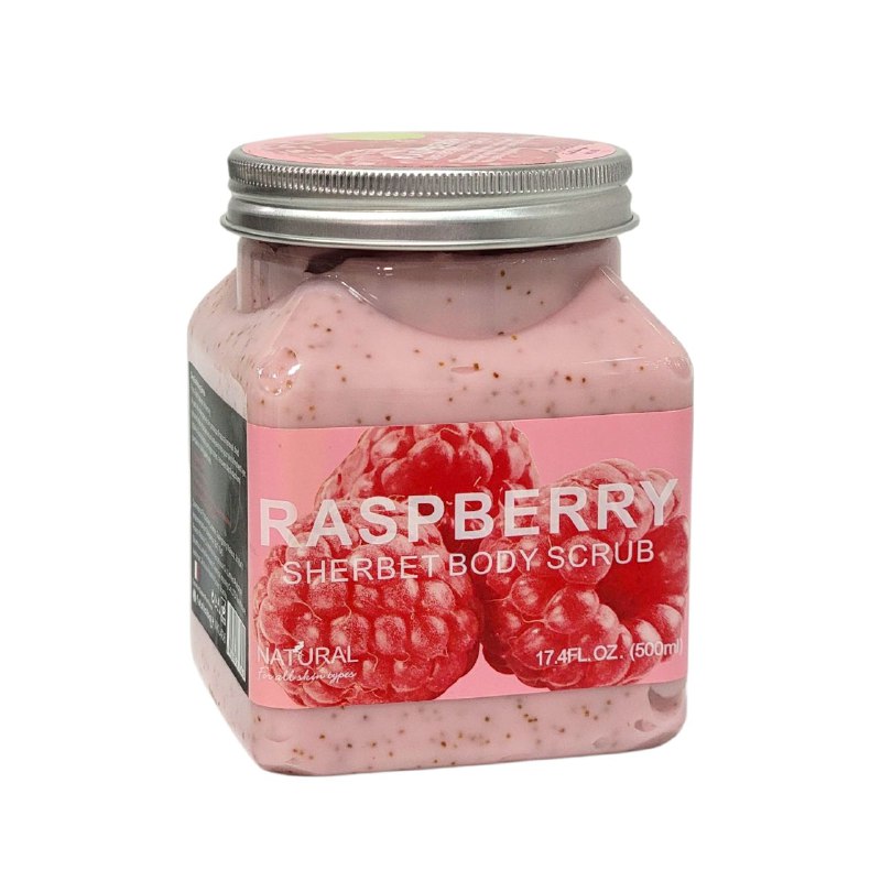 EXFOLIANTE CORPORAL BLANQUEADOR CON EXTRACTO DE FRAMBUESA Y VITAMINAS NATURAL FOR ALL SKIN TYPES 500ML