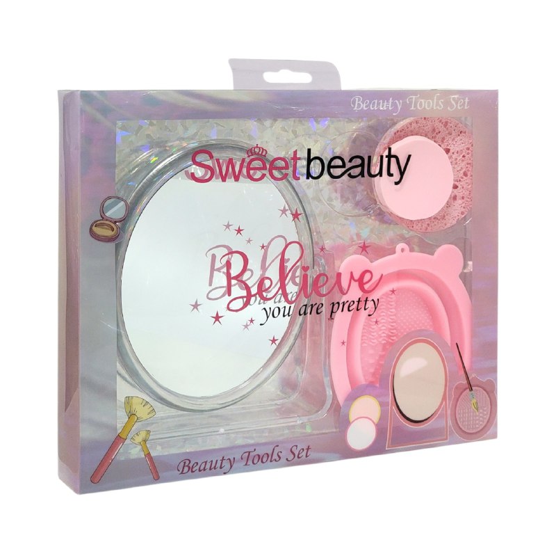 SET DE CUIDADO PERSONAL Y ACCESORIOS DE MAQUILLAJE 4PCS SWEET BEAUTY