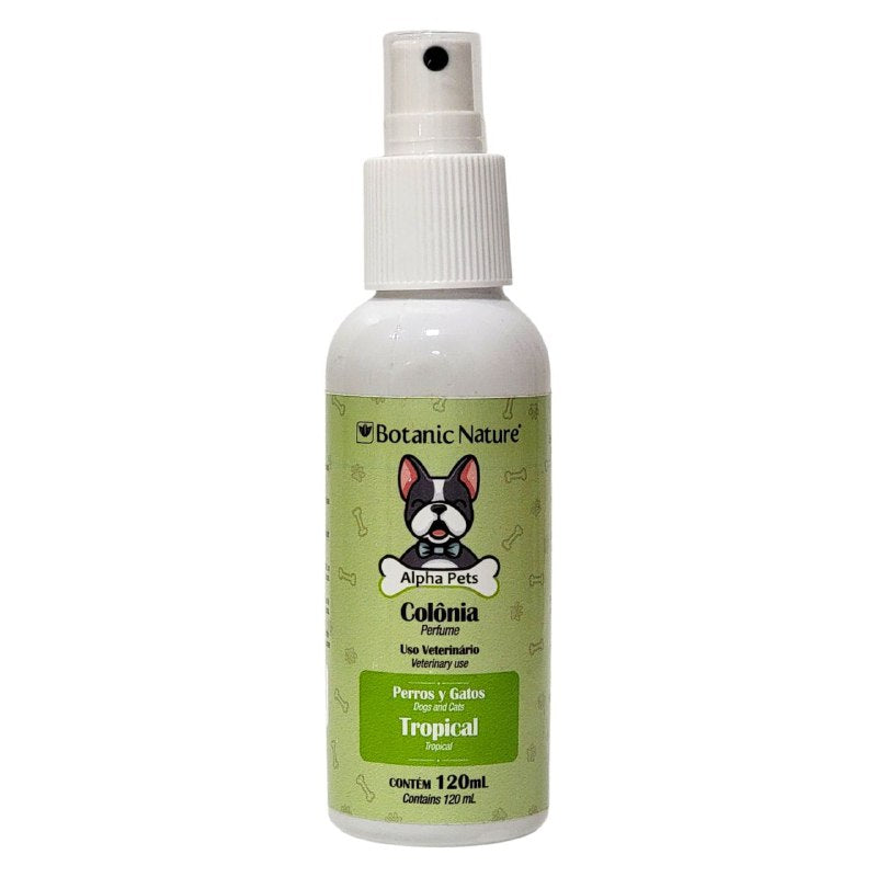 PERFUME PARA PERROS Y GATOS USO VETERINARIO AROMA TROPICAL BOTANIC NATURE ALPHA PETS 120ML