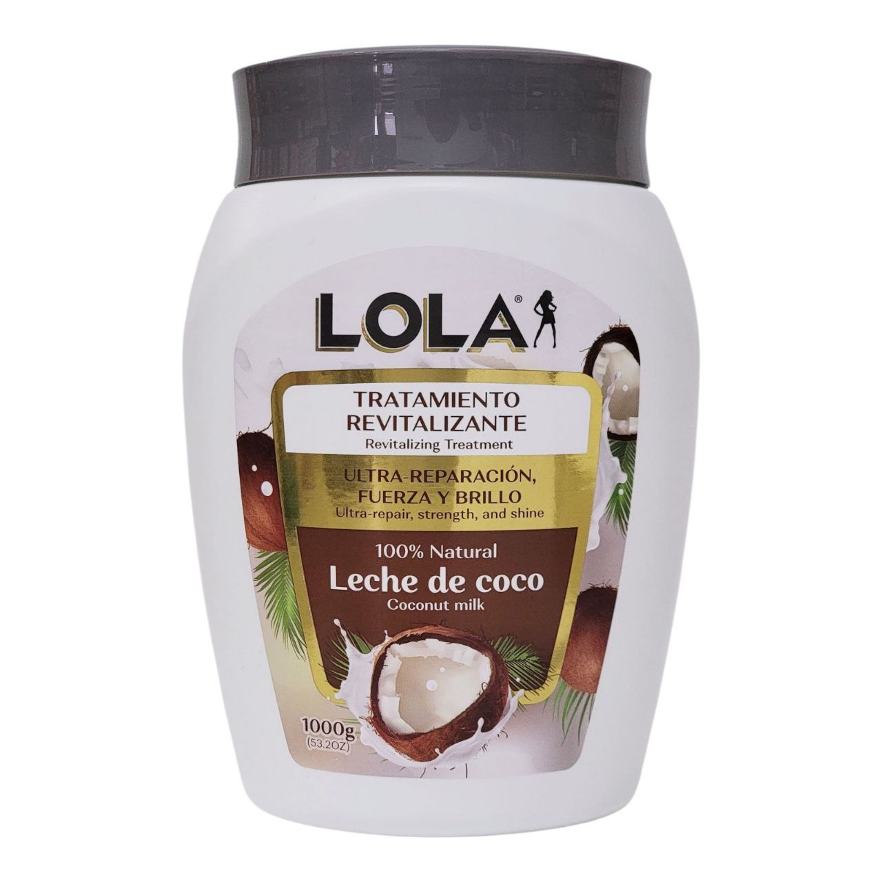 TRATAMIENTO PARA EL CABELLO REVITALIZANTE DE LECHE DE COCO, EFECTO ULTRA REPARACION,FUERZA Y BRILLO, RESTAURA LA HIDRATACION LOLA 1000G