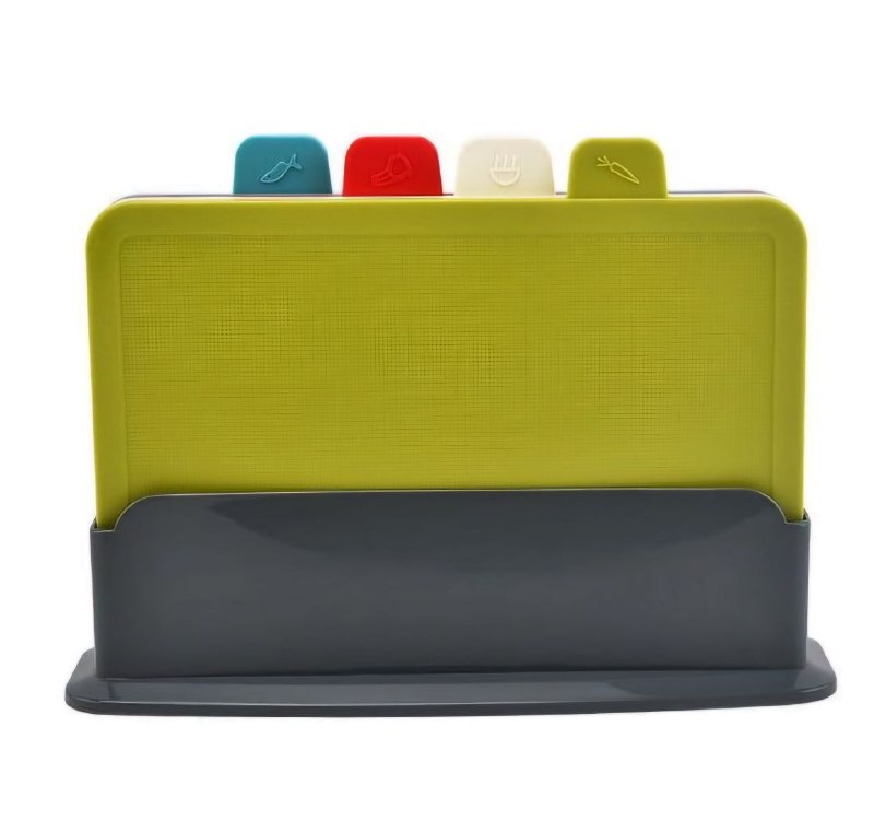 TABLAS DE PICAR, JUEGO DE TABLAS DE CORTAR DE 4 PIEZAS, DE PLASTICO DE GRADO ALIMENTICIO NO TOXICO, DURADERO Y ANTIDESLIZANTE, DRENAJE DOBLE FUNCION tabla