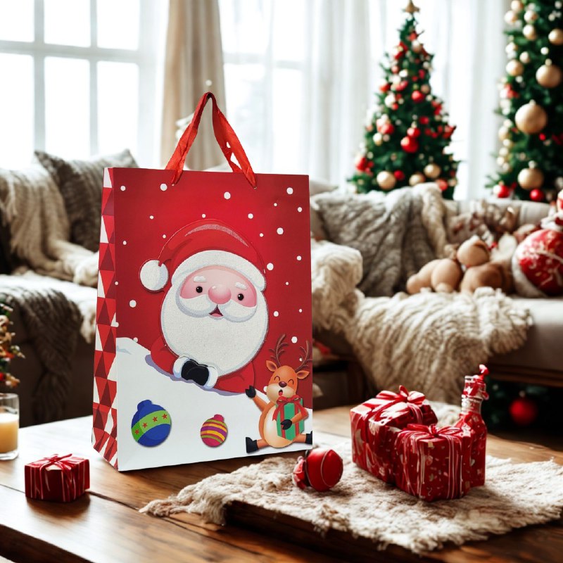 BOLSA DE REGALO NAVIDEÑA GRANDE 30X40X12CM