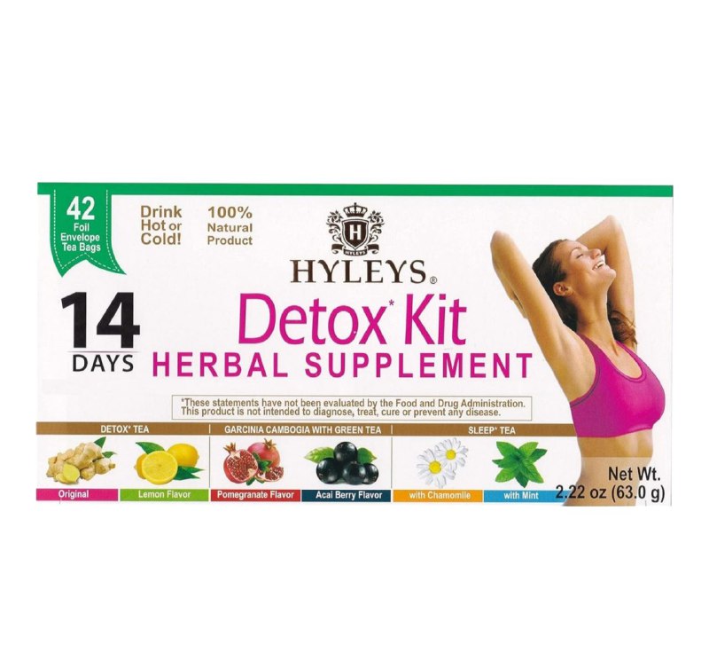 SUPLEMENTO HERBAL TE PARA 14 DIAS FORMULA DE LIMPIEZA SALUDABLE HYLEYS DETOX KIT 42UND