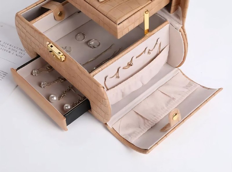 ORGANIZADOR JOYERO ELEGANTE PORTATIL, CAJA DE ALMACENAMIENTO DE JOYAS, FACIL DE TRANSPORTAR