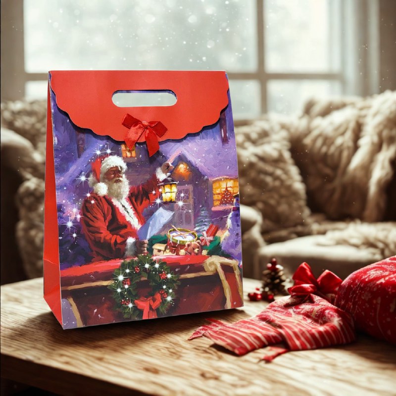 BOLSA DE REGALO NAVIDEÑA GRANDE 32X24CM