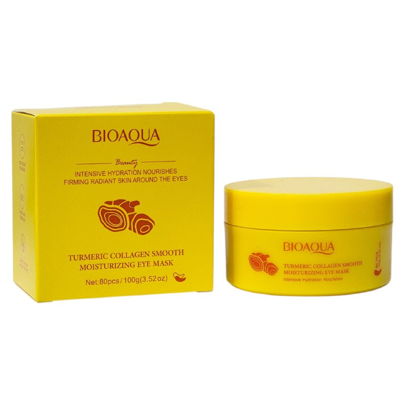 MASCARILLA FACIAL HIDRATANTE PARA LOS OJOS DE COLAGENO Y CURCUMA 100G, PROPORCIONA HIDRATACION Y NUTRICION INTENSAS, CALMA Y CUIDA LA PIEL DEL CONTORNO DE LOS OJOS BIOAQUA
