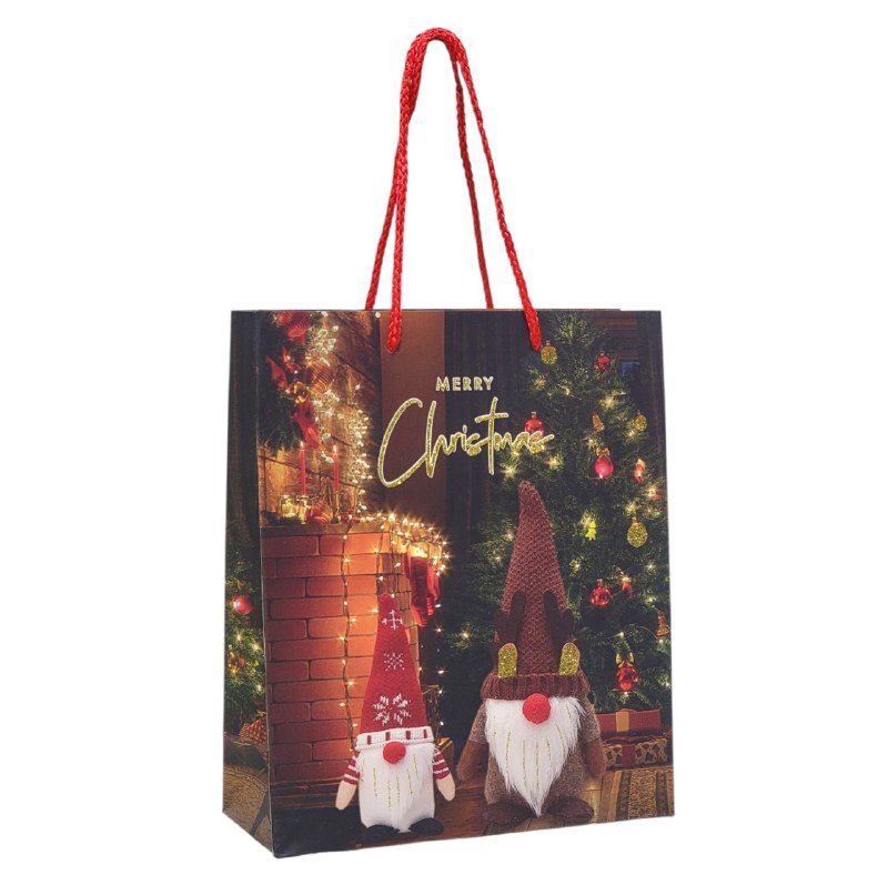 BOLSA DE REGALO NAVIDEÑA PEQUEÑA 19.5X23.5X8CM