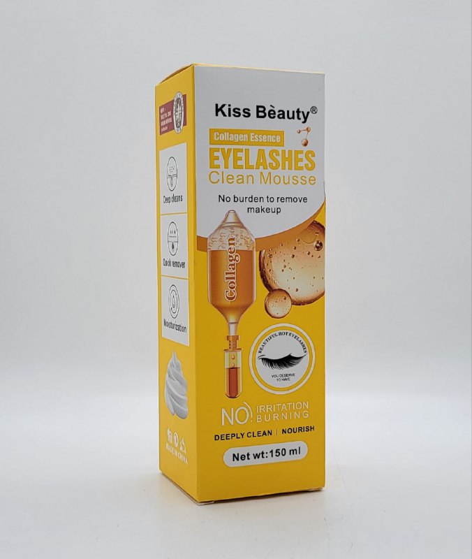 LIMPIADOR DE PESTAÑAS EN ESPUMA DE COLAGENO KISS BEAUTY 150ML