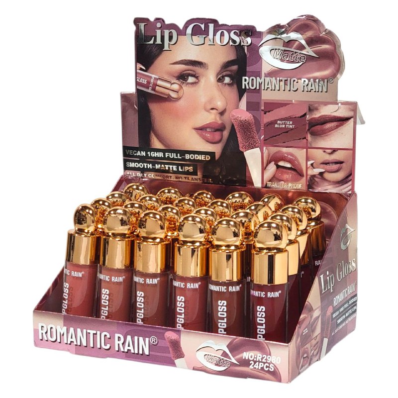 BRILLO LABIAL (DUPE DE RARE BEAUTY) Y SENSACION LIGERA ROMANTIC RAIN 12 TONOS