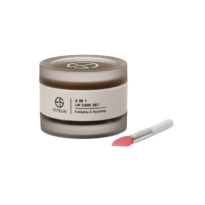 MASCARILLA HIDRATANTE PARA LABIOS EN SET 3 EN 1 BALSAMO HIDRATANTE MANTECA KARITE Y CAFE ESTELIN 5G