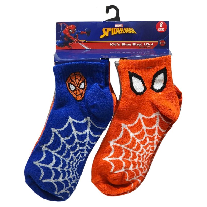 CALCETA TOBILLERA PARA NIÑO MARVEL SPIDERMAN 8 PARES TALLA 10-4