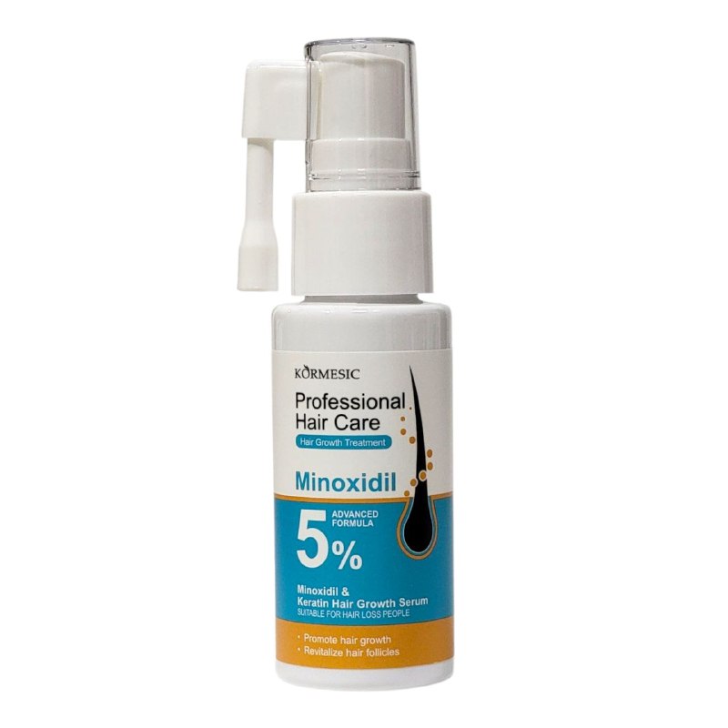 SUERO PARA EL CABELLO INTENSIVO PARA EL CRECIMIENTO Y FORTALECIMIENTO DEL CABELLO CON MINOXIDIL 5% Y QUERATINA KORMESIC 30ML