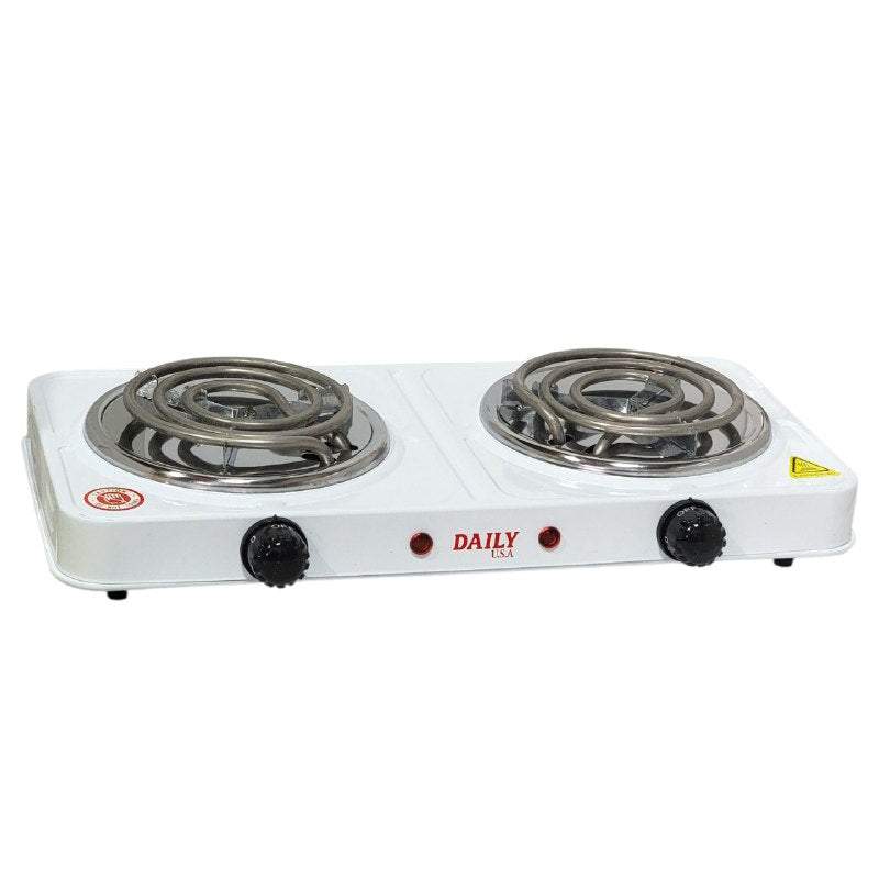 MAQUINA ESTUFA ELECTRICA DE 2 HORNILLAS PORTATIL 1000W DAILY ELECTRIC