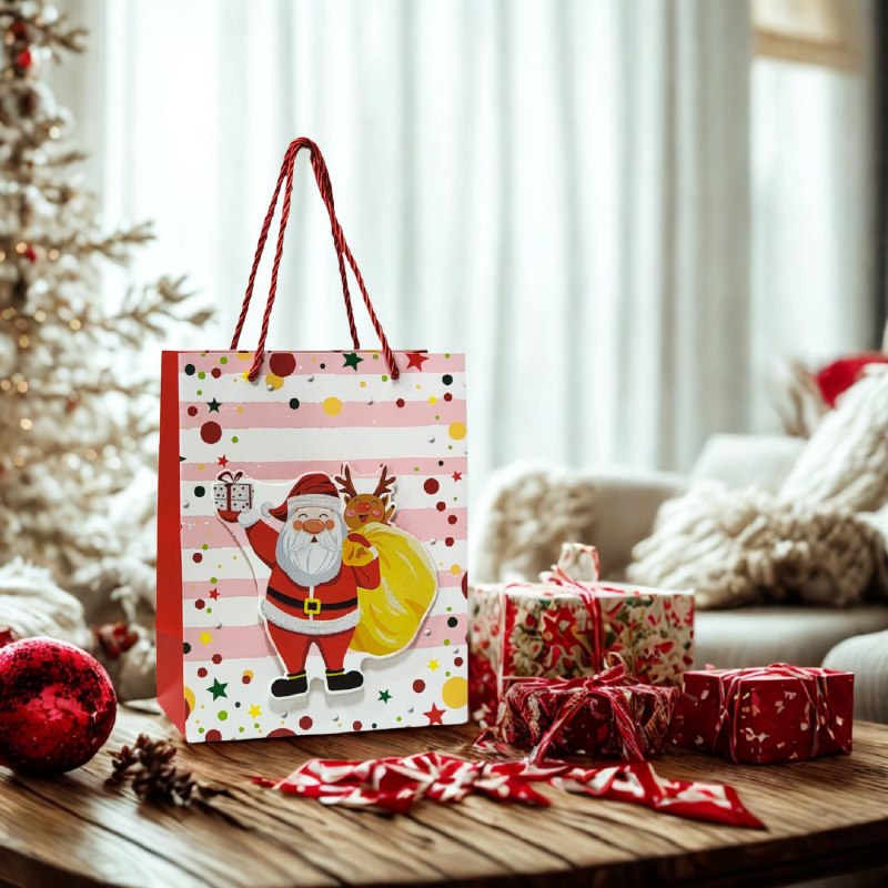 BOLSA DE REGALO NAVIDEÑA PAQUEÑA 18X23X10CM
