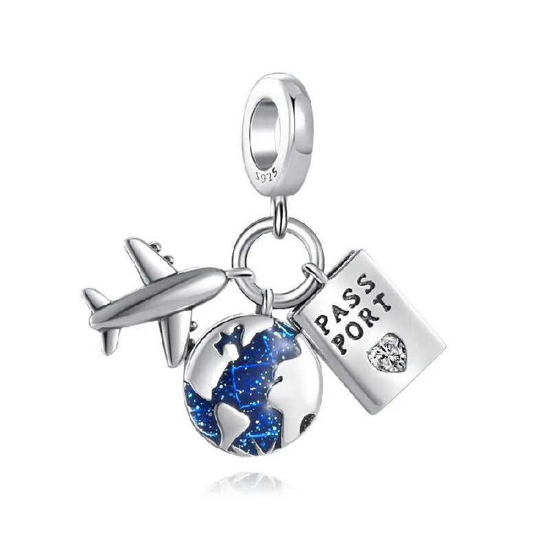 PCHARM4040 REPRESENTANTE DE VIAJE POR EL MUNDO PANDORA PLATA 9.25 AMOR SAN VALENTIN