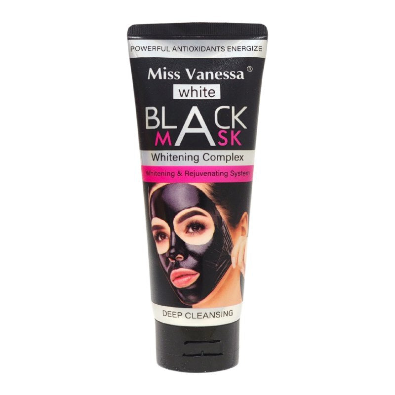 MASCARILLA FACIAL NEGRA BLANQUEADORA REJUVENECEDORA QUE ELIMINA PUNTOS NEGROS Y GRASA MISS VANESSA 100ML