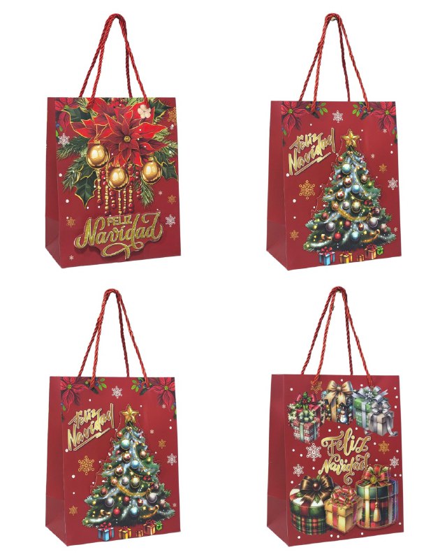 BOLSA DE REGALO NAVIDEÑA PEQUEÑA 18X23X10CM