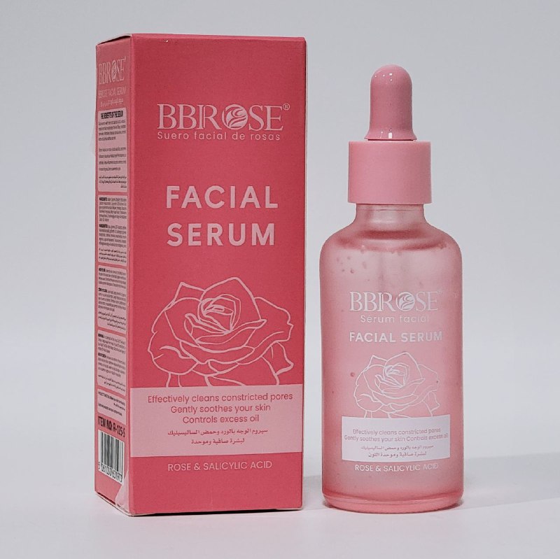 SUERO FACIAL DE ROSA Y ACIDO SALICILICO, HIDRATANTE NATURAL PROFUNDO, LIMPIA LOS POROS, CONTROLA LA GRASA, SUAVIZA LA PIEL BBROSE FACIAL SERUM 50ML