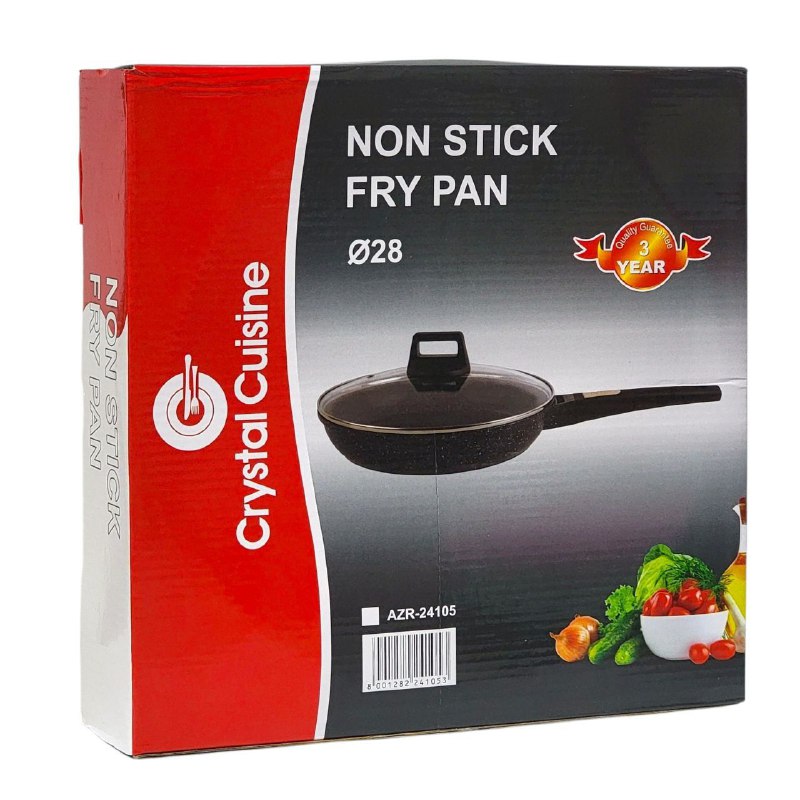 SARTEN CACEROLA ANTIADHERENTE DE 28CM DIAMETRO CON TAPADERA DE CRISTAL CRYSTAL CUISINE