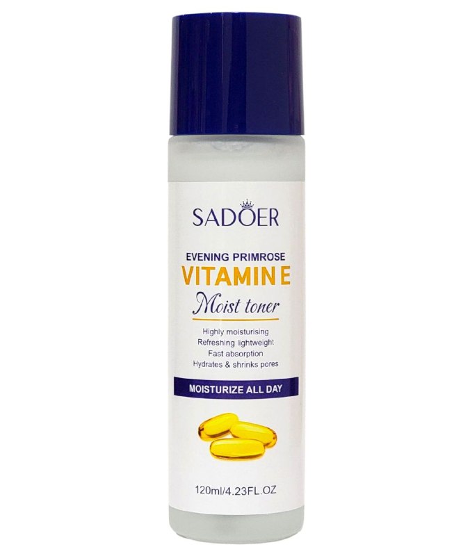 TONICO FACIAL HUMEDO DE VITAMINA E, ALTAMENTE HIDRATANTE, REFRESCANTE Y LIGERO, ABSORCION RAPIDA, REDUCE LOS POROS SADOER VITAMIN E 120ML