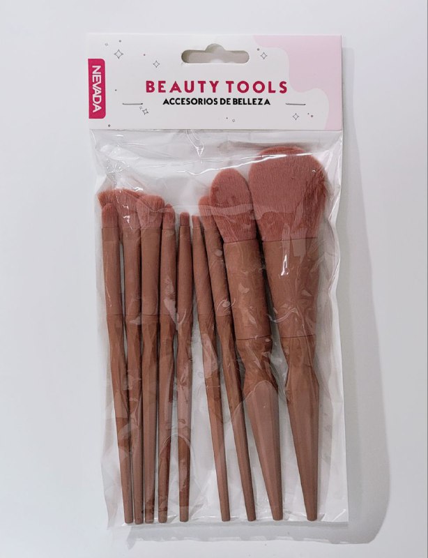 BROCHA DE MAQUILLAJE EN SET DE 9UND, ACCESORIOS DE BELLEZA NAVADA BEAUTY TOOLS