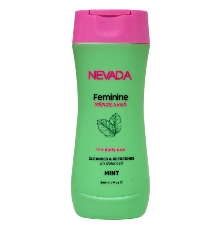 JABON INTIMO DE MENTA, LIMPIA Y REFRESCA, PREVIENE OLORES, PROTEGE IRRITACIONES, DA LIMPIEZA SUAVE Y REFRESCANTE NEVADA FEMININE 266ML