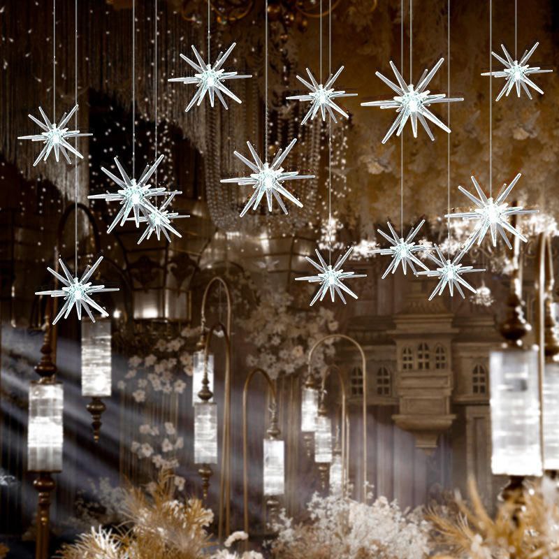 LUCES DECORATIVAS NAVIDEÑAS CORTINA DE LUZ LED FORMA DE ESTRELLA DEL NORTE 10 ESTRELLAS