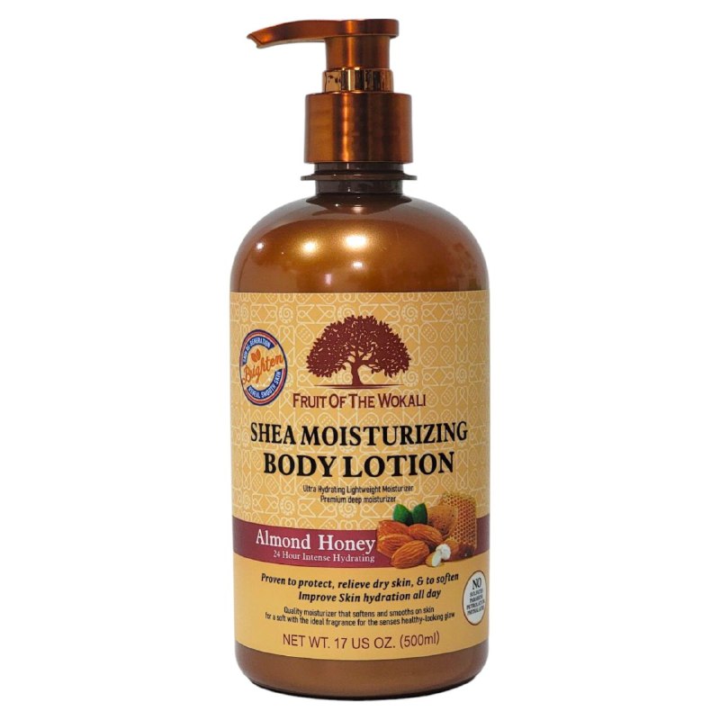 CREMA CORPORAL NUTRITIVA 24 HORAS CON KARITE EXTRACTO DE MIEL Y ACEITE DE ALMENDRAS FRUIT OF THE WOKALI 500ML