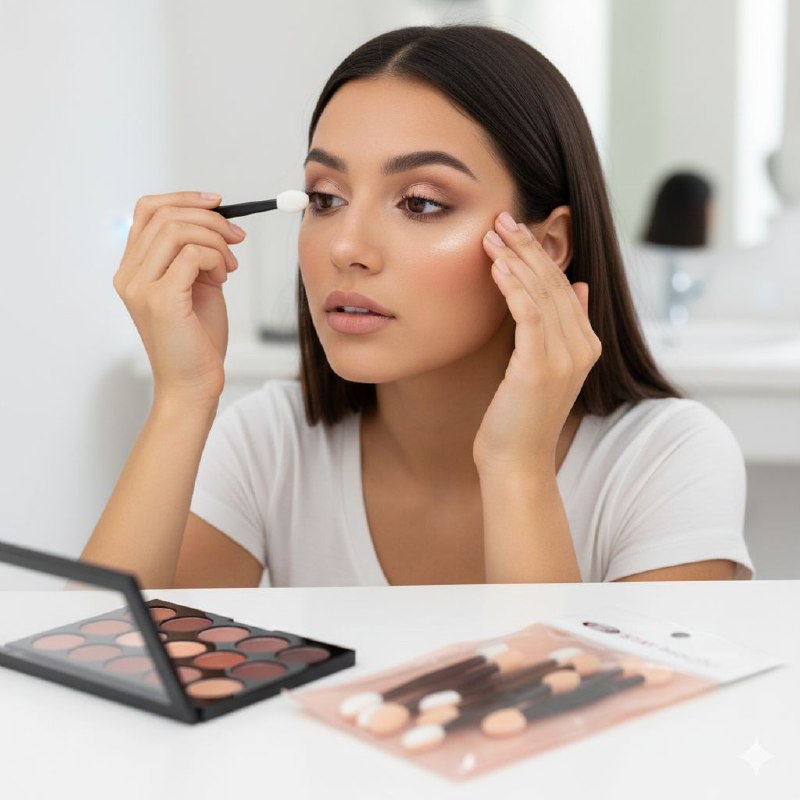 BROCHAS SET DE APLICADORES DE SOMBRA DE OJOS DESECHABLES DE DOBLE PUNTA STAY BEAUTIFUL 10UND