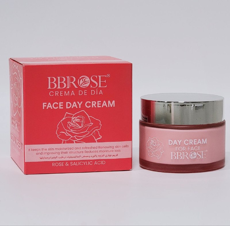 CREMA FACIAL DE DIA DE ROSA Y ACIDO SALICILICO, EFECTO REJUVECEDORA,ILUMINADOR E HIDRATACION 24H BBROSE FACE DAY CREAM 50ML
