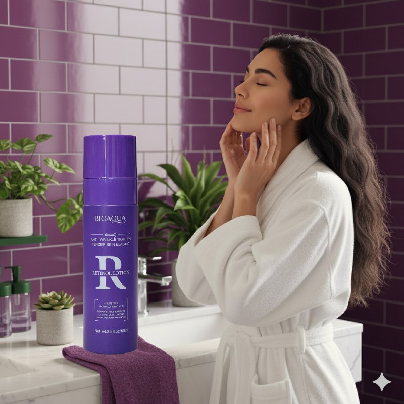 CREMA FACIAL DE RETINOL,LOCION ANTIARRUGAS MIENTRAS HIDRATA Y REPARA PROFUNDAMENTE LA PIEL, DEJANDOLA SUAVE Y JUVENIL BIOAQUA 80ML