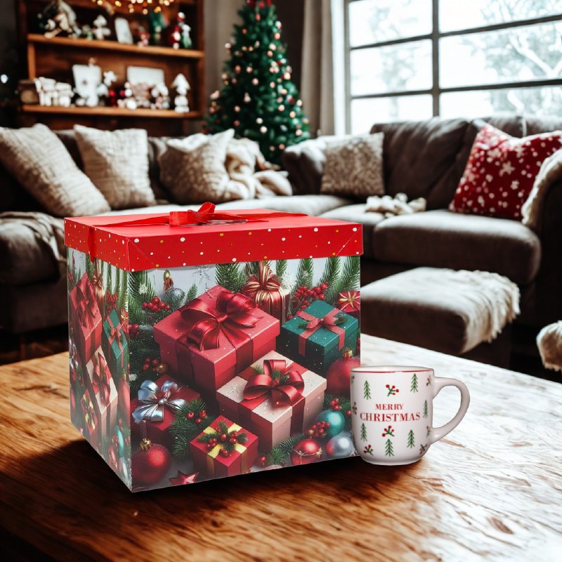 CAJA DE REGALO NAVIDEÑA EXTRA GRANDE 30X30CM