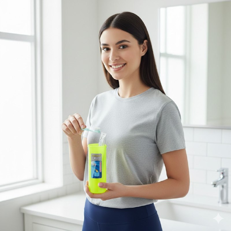 FUNDA ESTUCHE REDONDO PORTATIL PARA CEPILLOS DE DIENTES TOOTH BRUSH BOX 19X5.5CM