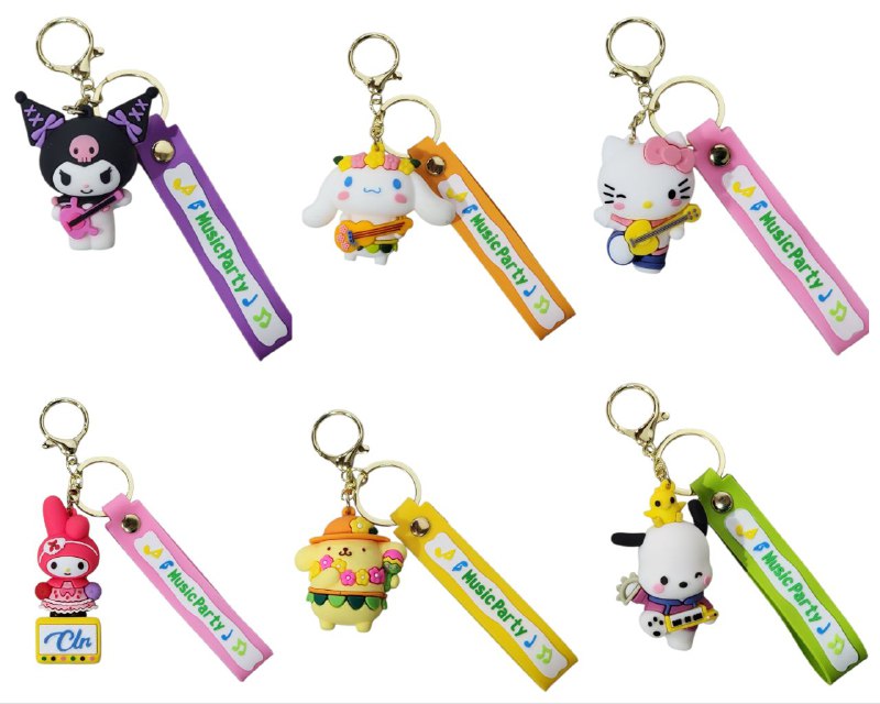LLAVEROS DE MY MELODY Y KUROMI 6 ESTILOS DISPONIBLES