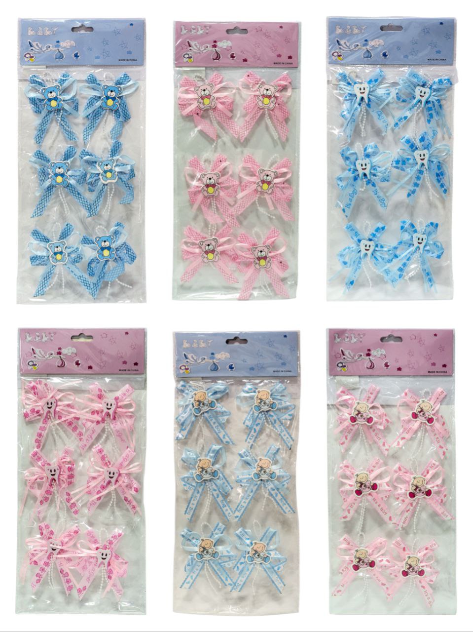 DECORACION ADORNO PARA RECURDOS DE BABY SHOWER EN PAQUETE 6UND 9X9CM