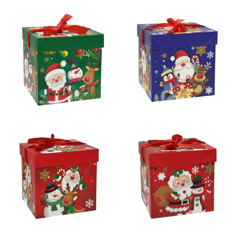 CAJA DE REGALO NAVIDEÑA MEDIANA 15X15CM